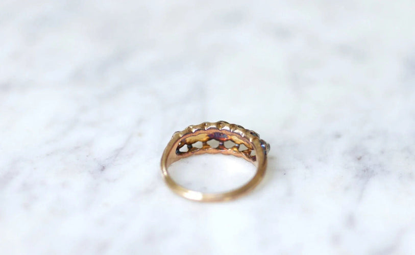 Bague Bague jarretière, diamants taillés rose 58 Facettes