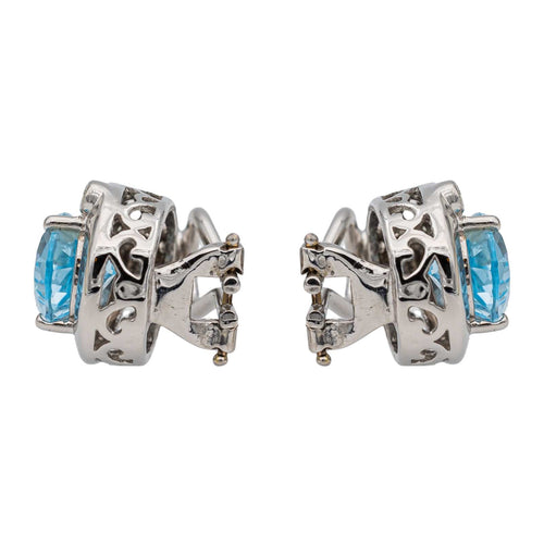 Boucles d'oreilles Boucles d'oreilles Clips Or blanc Topaze 58 Facettes 2718242CN