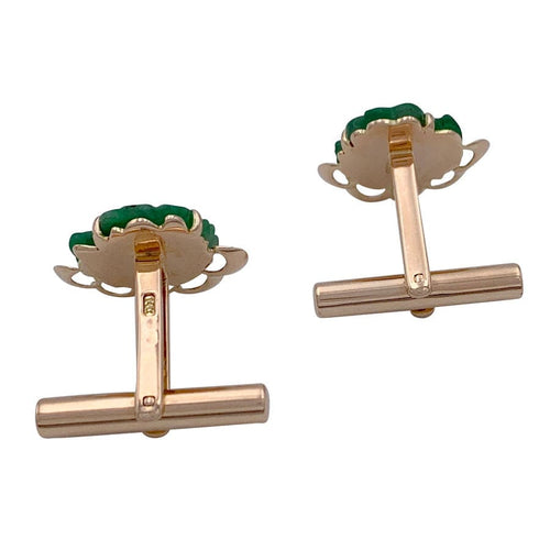 Boutons de manchette Boutons de manchette or rose, jade. 58 Facettes 32145