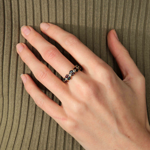 Bague BAGUE "REINA" GRENATS & SAPHIRS 58 Facettes BO/220118