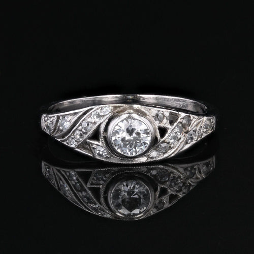 Bague 54 Bague jonc ancienne diamants 58 Facettes 18-164