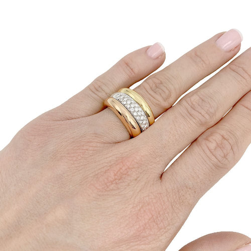 Bague 51 Bague Cartier trois ors et diamants. 58 Facettes 32477