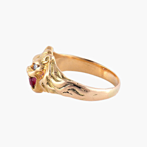 Bague 61 / Or Jaune / Rubis BAGUE "LION" OR, DIAMANTS & RUBIS 58 Facettes BO/220049/NSS