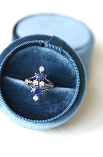 Bague Bague marquise saphirs et diamants 58 Facettes