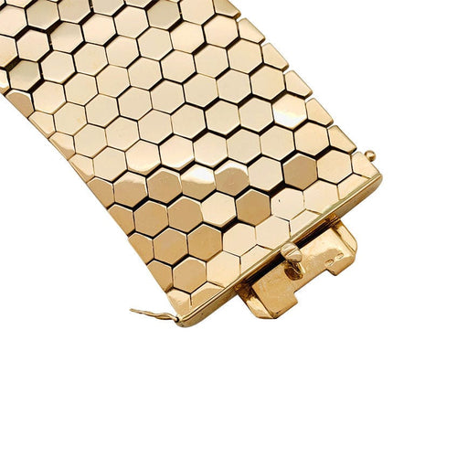 Bracelet Large bracelet motif nid-d'abeilles en or rose. 58 Facettes 31070