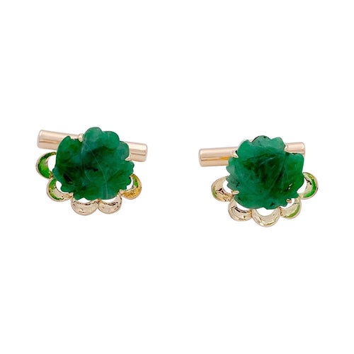 Boutons de manchette Boutons de manchette or rose, jade. 58 Facettes 32145