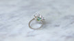 Bague 54 Bague marguerite Or blanc Emeraude Diamants 58 Facettes