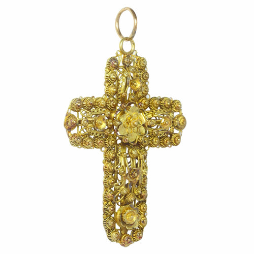 Pendentif Pendentif croix en filigrane d'or 58 Facettes 22298-0347