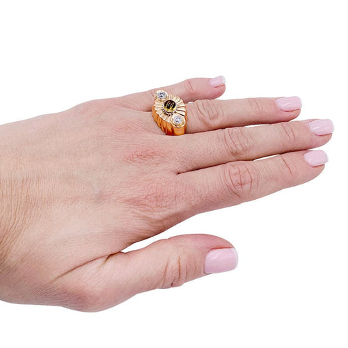 Bague 56 Bague vintage or rose, citrine et diamants. 58 Facettes 32368