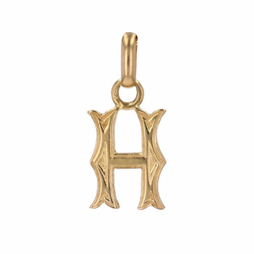 Pendentif Breloque or jaune lettre H 58 Facettes CVP97