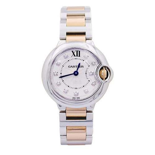 Montre Montre Cartier, "Ballon Bleu de Cartier", acier, or rose, diamants. 58 Facettes 33435