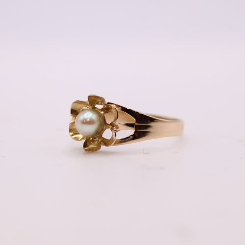 Bague Bague Marguerite, or jaune, perle 58 Facettes