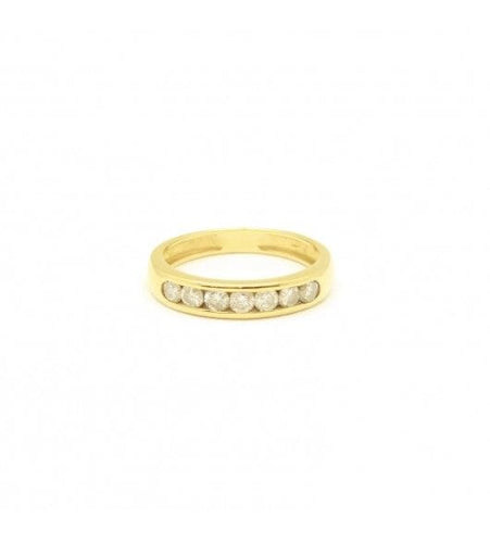 Bague 54 / Jaune / Or 750‰ Demi-alliance 0.35 carat de diamant 58 Facettes 220564R