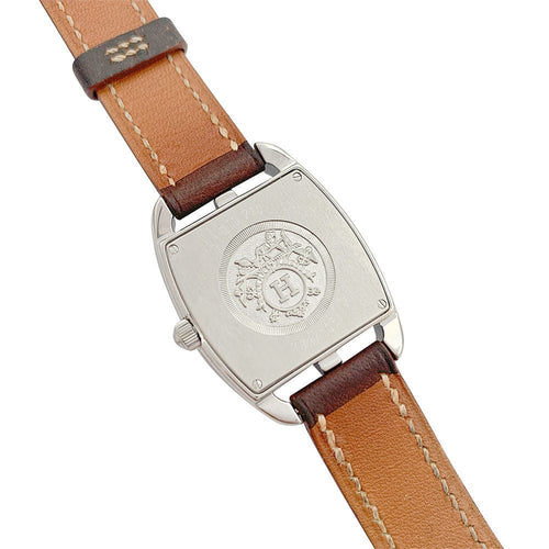 Montre Montre Hermès, "Cape Cod Tonneau", acier, cuir. 58 Facettes 31985
