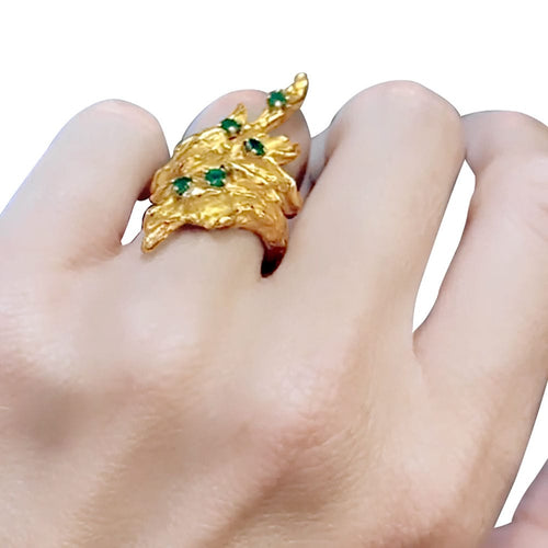 Bague 50 Bague Chaumet or jaune, émeraudes. 58 Facettes 32920