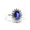 Bague Bague marguerite saphir, diamants or blanc 58 Facettes