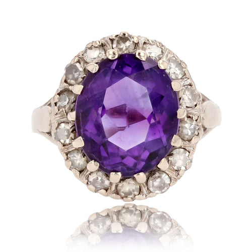 Bague 53 Bague améthyste diamants 58 Facettes 22-538