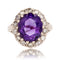 Bague 53 Bague améthyste diamants 58 Facettes 22-538