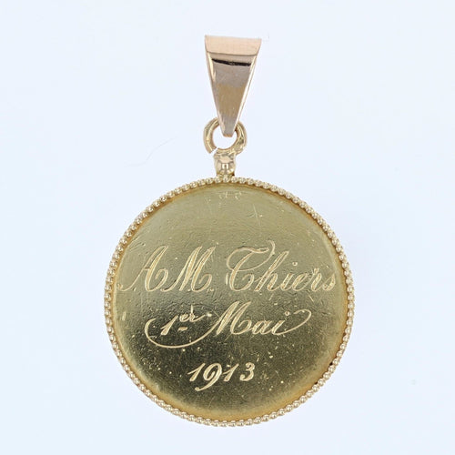 Pendentif Médaille ancienne or jaune Vierge à l'Enfant 58 Facettes CVP51