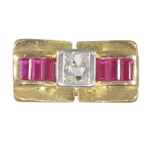 Bague 54 Bague, diamant et rubis 58 Facettes 23039-0099