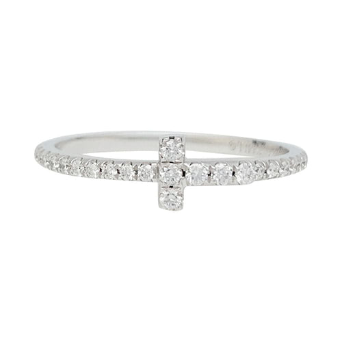 Bague 49 Bague Tiffany&Co. "Wire Tiffany T", or blanc et diamants. 58 Facettes 31185