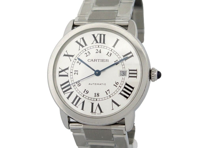 Montre montre CARTIER ronde solo 3802 w6701011 42mm acier automatique boite 58 Facettes 253086