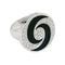 Bague 53 Bague Bulgari "Hypnotique" plateau tournant or blanc et acier, onyx et diamants. 58 Facettes 31216