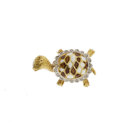 Broche Broche tortue émaillée 58 Facettes 28598