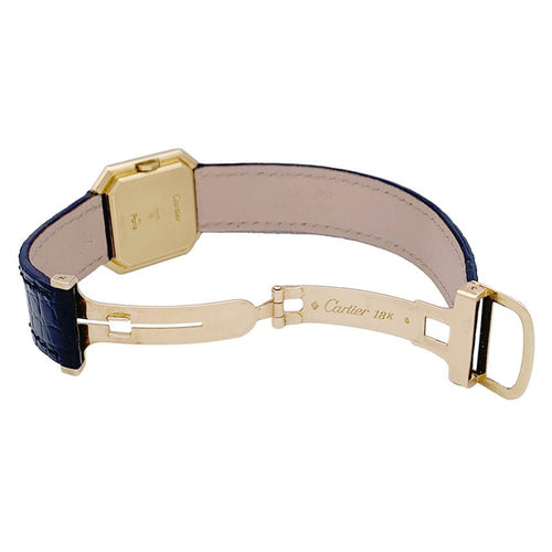 Montre Montre Cartier, "Ceinture", or jaune, cuir. 58 Facettes 33487