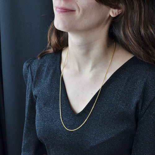 Collier Chaine or jaune maille ovale 58 Facettes 19-211