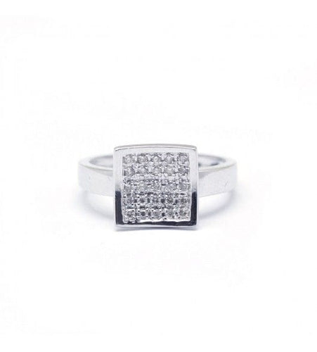 Bague 54 / Blanc/Gris / Or 750 Bague Or blanc & diamants 58 Facettes 190118R