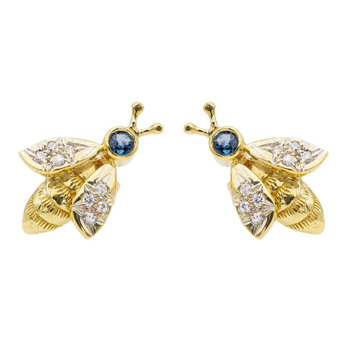 Boucles d'oreilles Boucles d'oreilles Abeilles Or jaune Saphir 58 Facettes 2687304CN