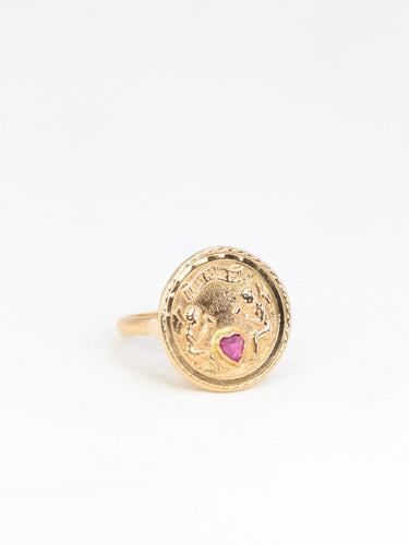 Bague Bague en Or jaune & rubis de synthèse 58 Facettes 742