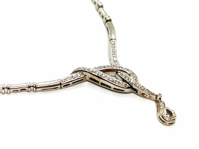 Collier Collier Or blanc Diamant 58 Facettes 1523675CN