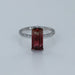 Bague 53 Bague fine tourmaline rectangle et diamants 58 Facettes