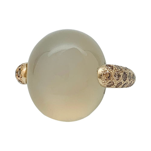 Bague 53 Bague Pomellato, "Luna", or naturel, diamants et pierre de lune. 58 Facettes 31730