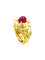 Bague 53 GILBERT ALBERT. Bague or jaune, rubis et diamants 58 Facettes