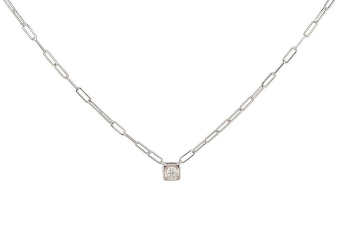 Collier collier DINH VAN le cube diamant grand modele 58 Facettes 254939