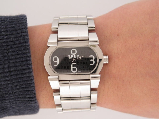 Montre montre FRED move one 32 mm acier palladie quartz 58 Facettes 258129