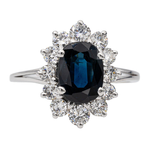 Bague 59 Bague Pompadour Or blanc Saphir 58 Facettes 2543081CN