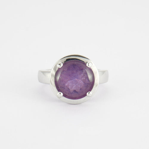 Bague 52 Poiray - bague améthyste cabochon, or blanc 58 Facettes