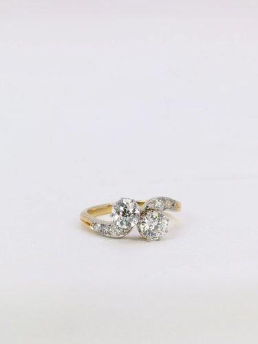 Bague Bague toi et moi Belle Epoque diamants taille ancienne 58 Facettes 852