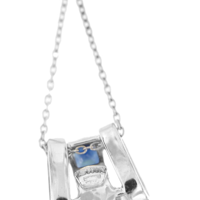 Collier Collier avec pendentif perle, diamant et saphir 58 Facettes 24021