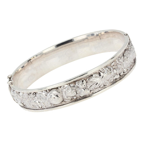 Bracelet Bracelet jonc en argent gravé 58 Facettes 22-133