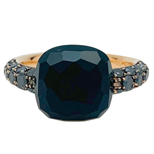 Bague 48 Bague Pomellato, "Capri", or rose, diamants noirs et onyx. 58 Facettes 32445