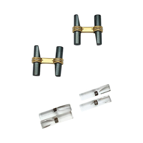Boutons de manchette Boutons de manchette Van Cleef & Arpels en or jaune, quartz et hématites. 58 Facettes 31048