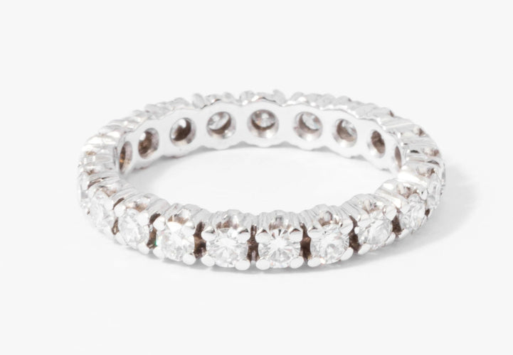 Bague Alliance américaine or gris diamant 58 Facettes