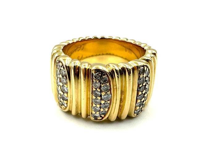 Bague CARTIER. Collection Casque d’or, bague vintage or jaune et diamants 58 Facettes