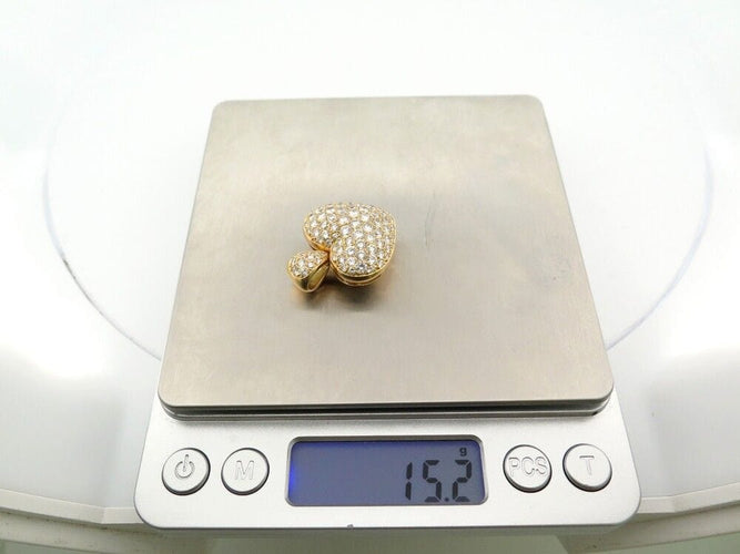 Pendentif pendentif coeur en or jaune 18k & diamants 4 ct 15.2 grammes 58 Facettes 253445