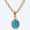 Pendentif Pendentif or jaune et pierre turquoise 58 Facettes CVP47